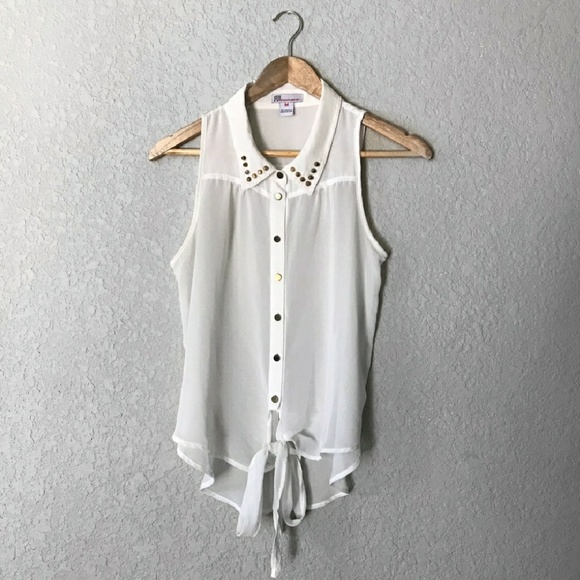 RF Tops - Sleeveless button down blouse